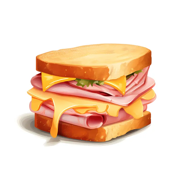 Melted Cheese and Ham Sandwich