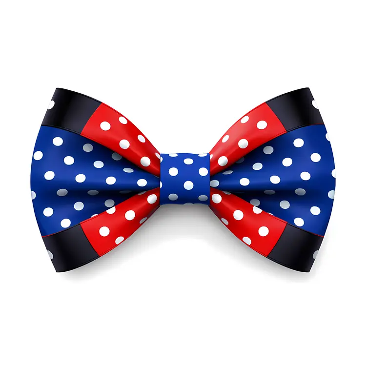 Polka Dot Red and Blue Bow Tie