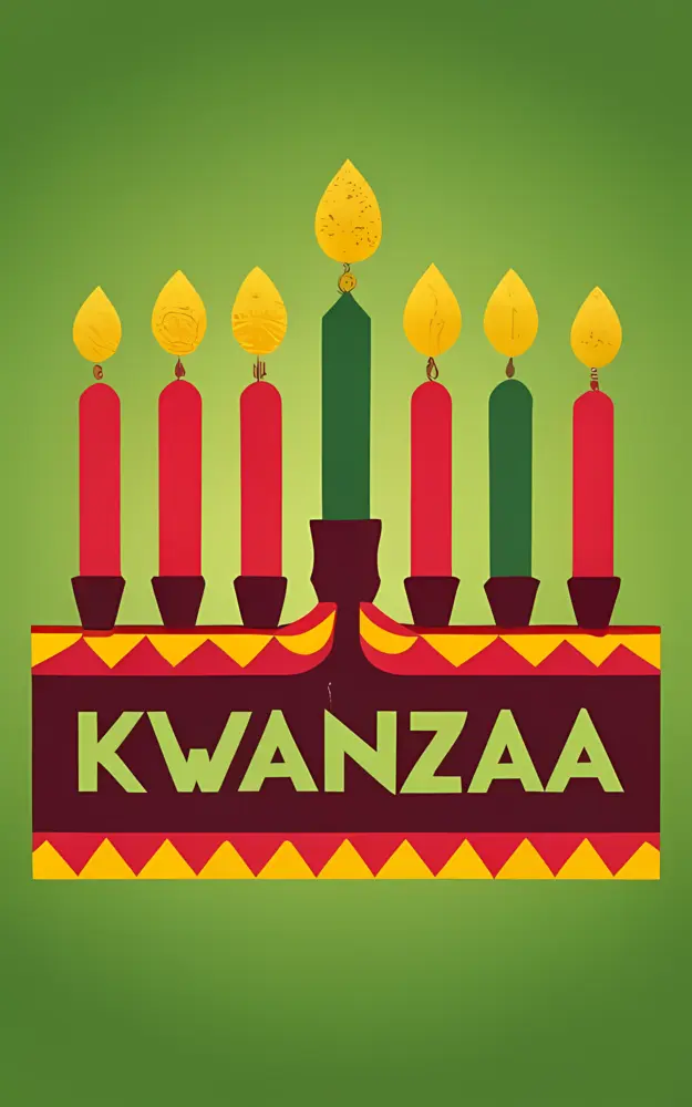 Kwanzaa Celebration with Menorah and Candles