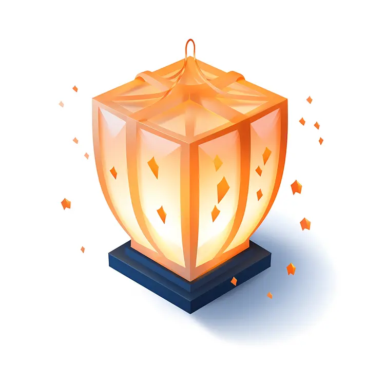 Orange Lantern with Stars