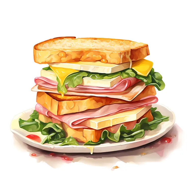 Delicious Sandwich with Ham and Cheese
