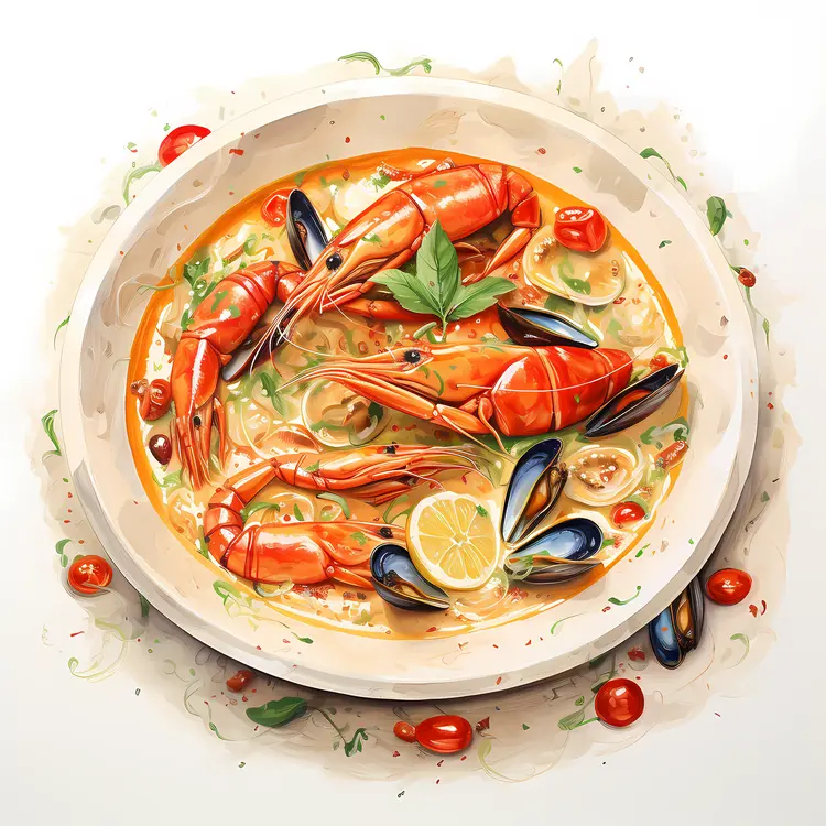 Seafood Soup with Shrimp and Mussels