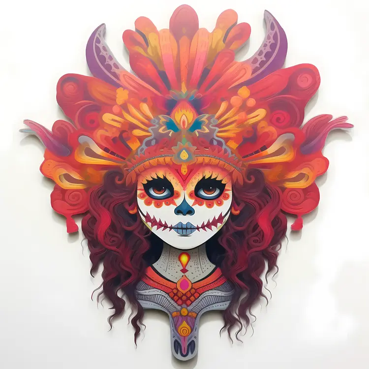 Colorful Decorative Mask for Day of the Dead Festival