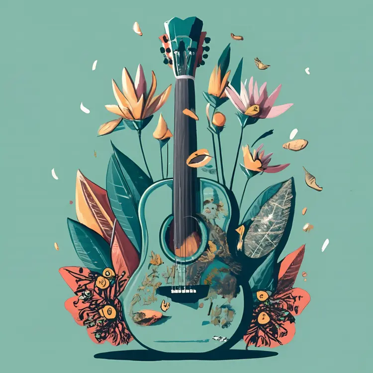 Guitar with Flowers