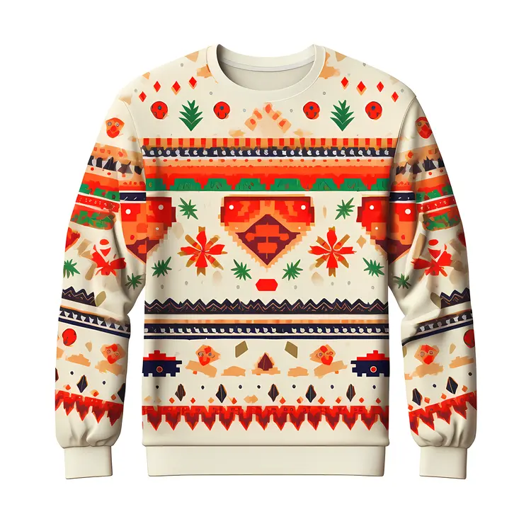 Festive Christmas Sweater with Colorful Pattern