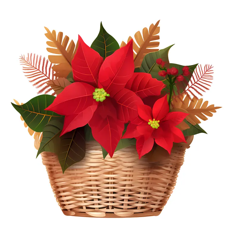 Beautiful Poinsettia Basket for Christmas Decor