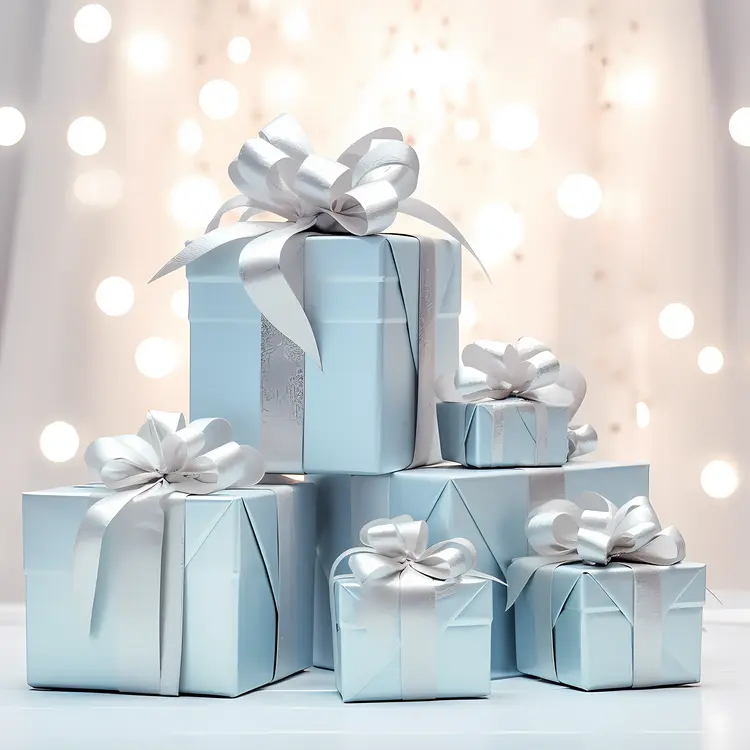 Charming Blue and White Gift Boxes for Christmas
