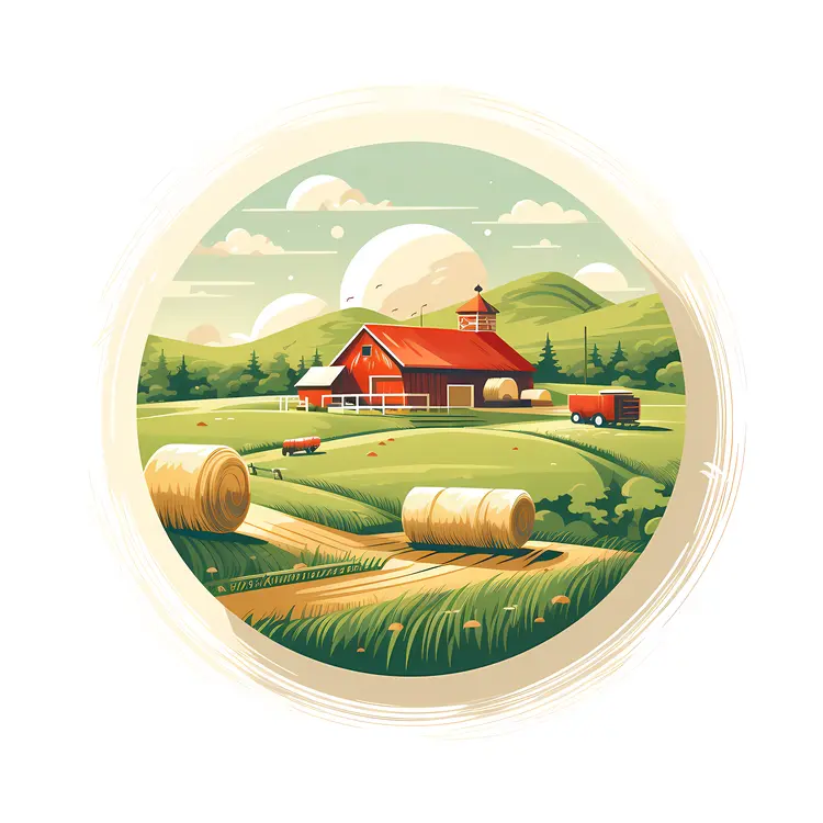 Hay Bales on a Farm
