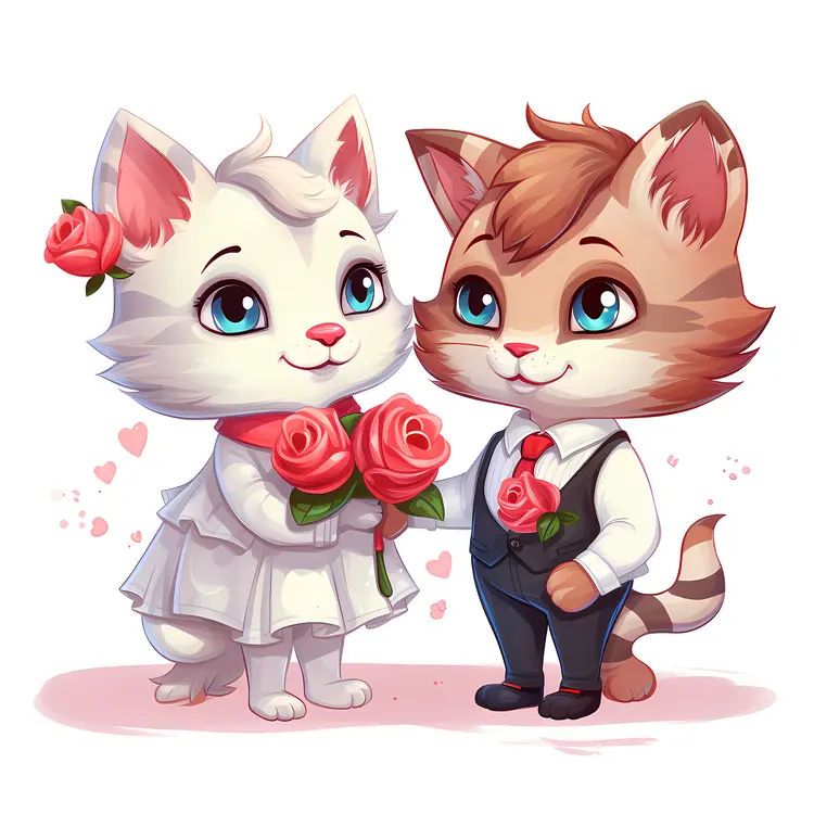 Cats in Wedding Attire