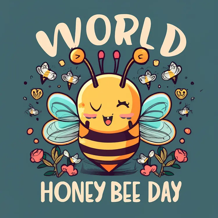 Cute Honey Bee for World Honey Bee Day