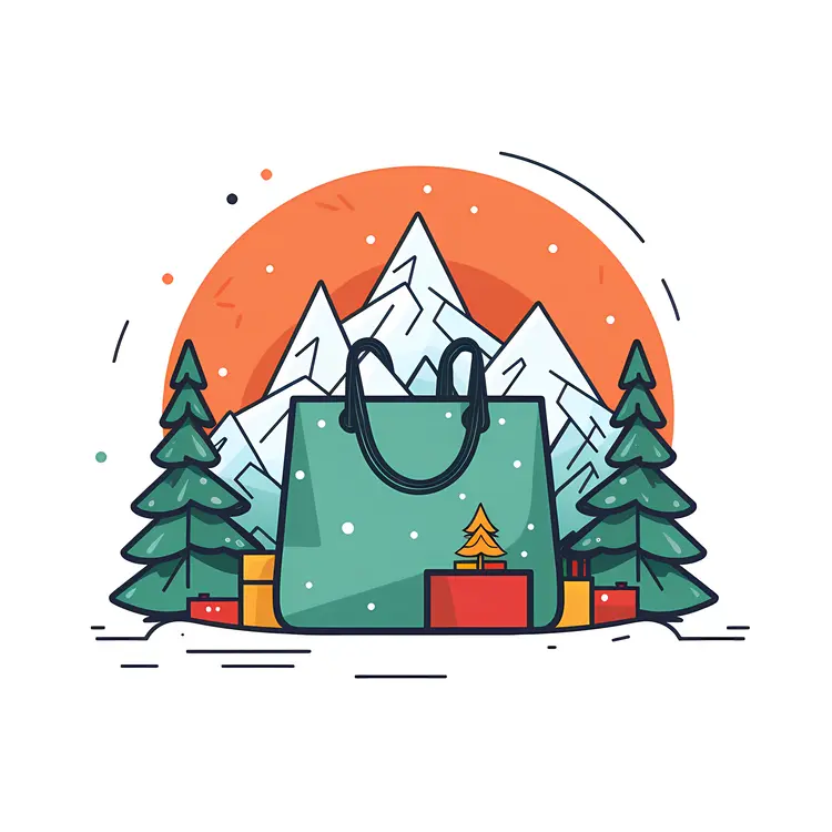 Decorative Christmas Shopping Bag