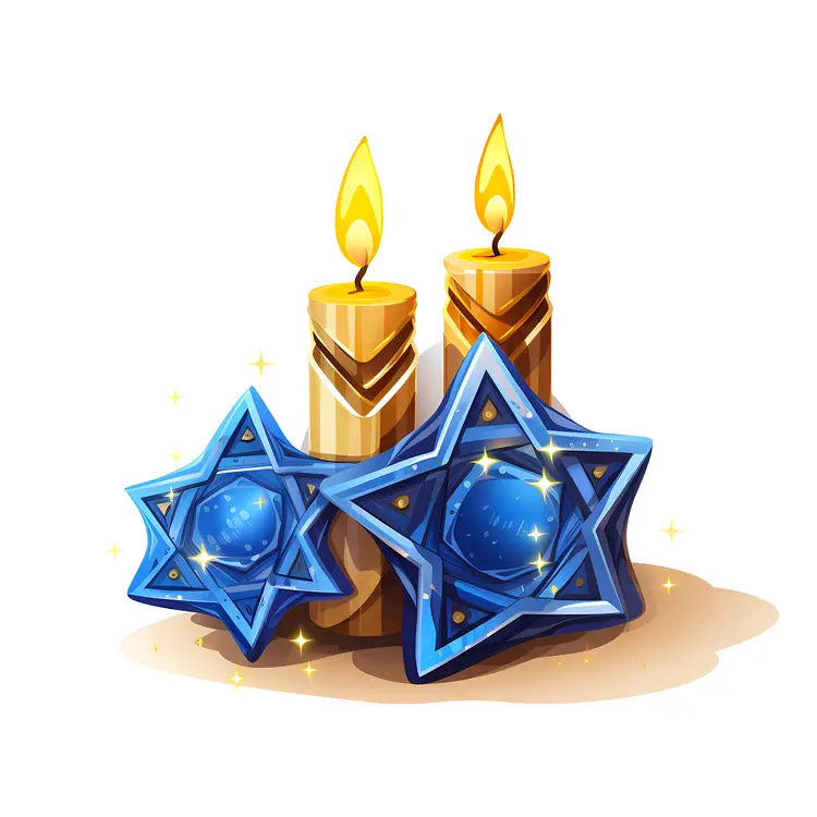 Blue Stars with Candles