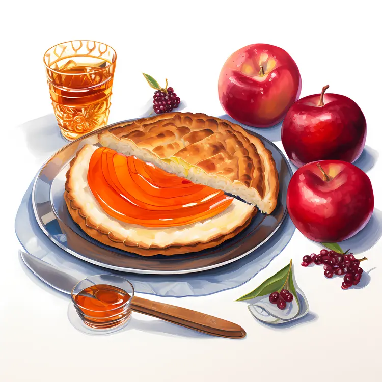 Delicious Apple Pie with Fresh Apples and Juice