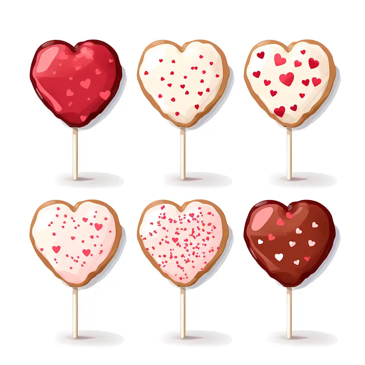 Heart-shaped lollipops for Valentine's Day