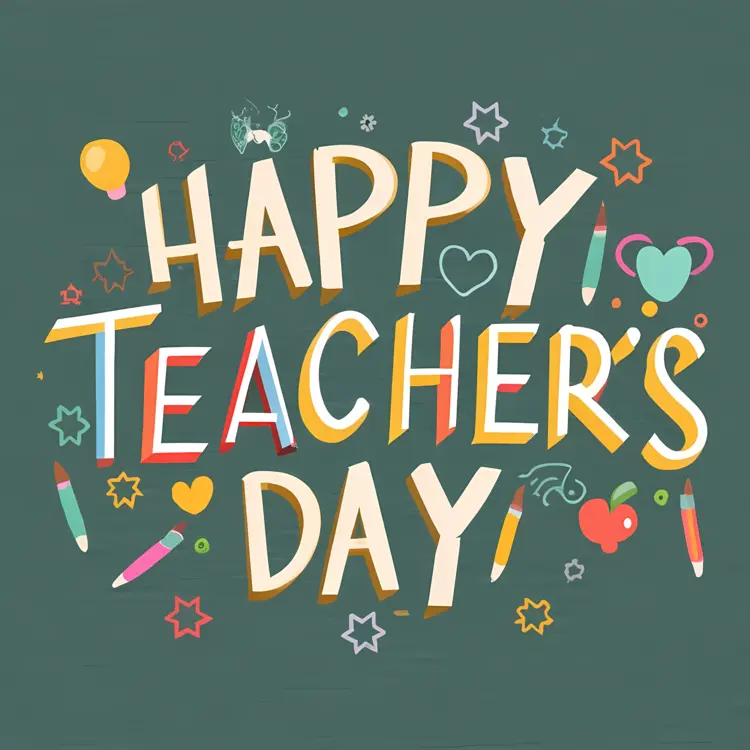 Happy Teacher's Day with Stationery