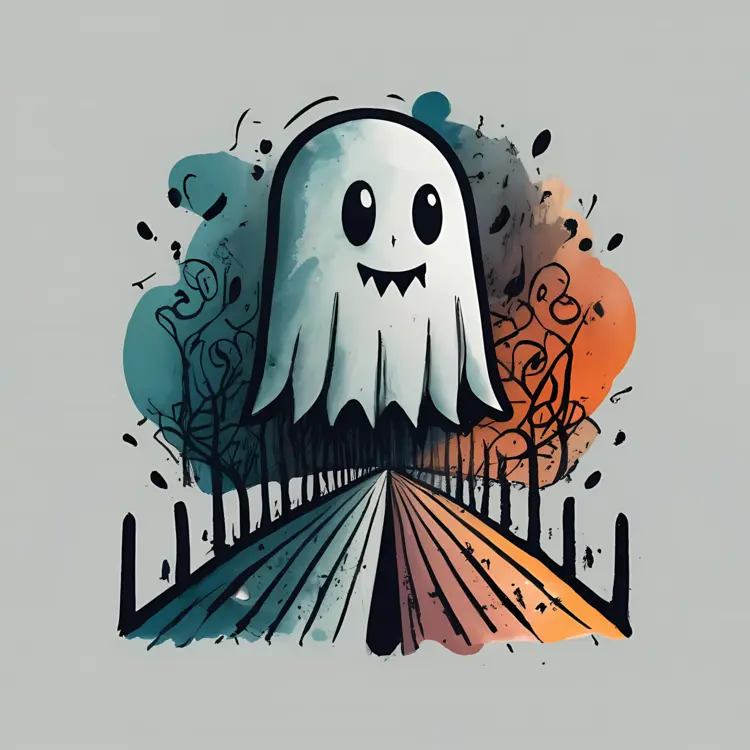 Happy Ghost in Haunted Forest