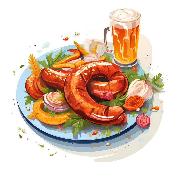 Sausages and Beer with Vegetables