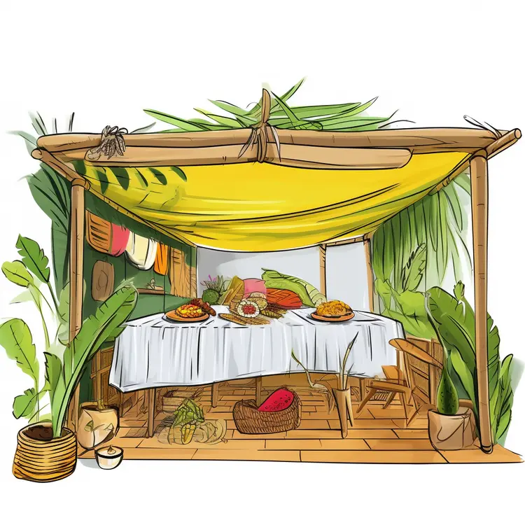 Tropical Canopy with Outdoor Dining Setup