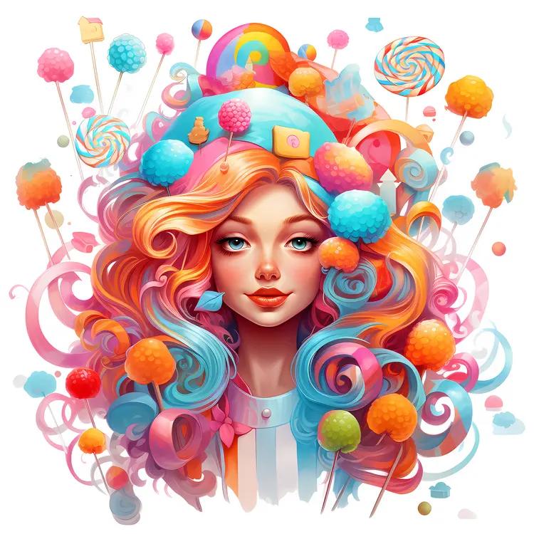 Person with Colorful Candy Hair