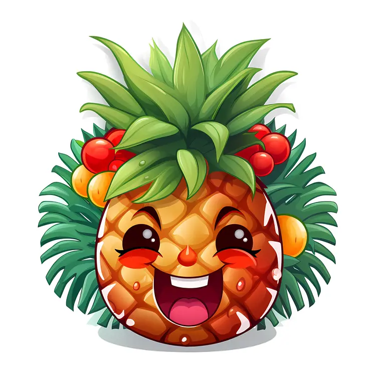 Happy Pineapple with Fruits