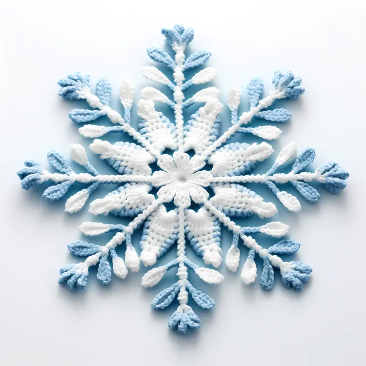 Blue and White Crochet Snowflake