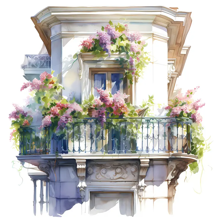 Charming Flowering Balcony in the City