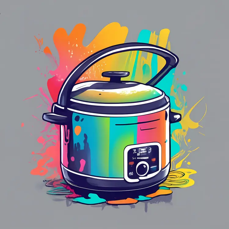 Colorful Rice Cooker with Splashes of Paint