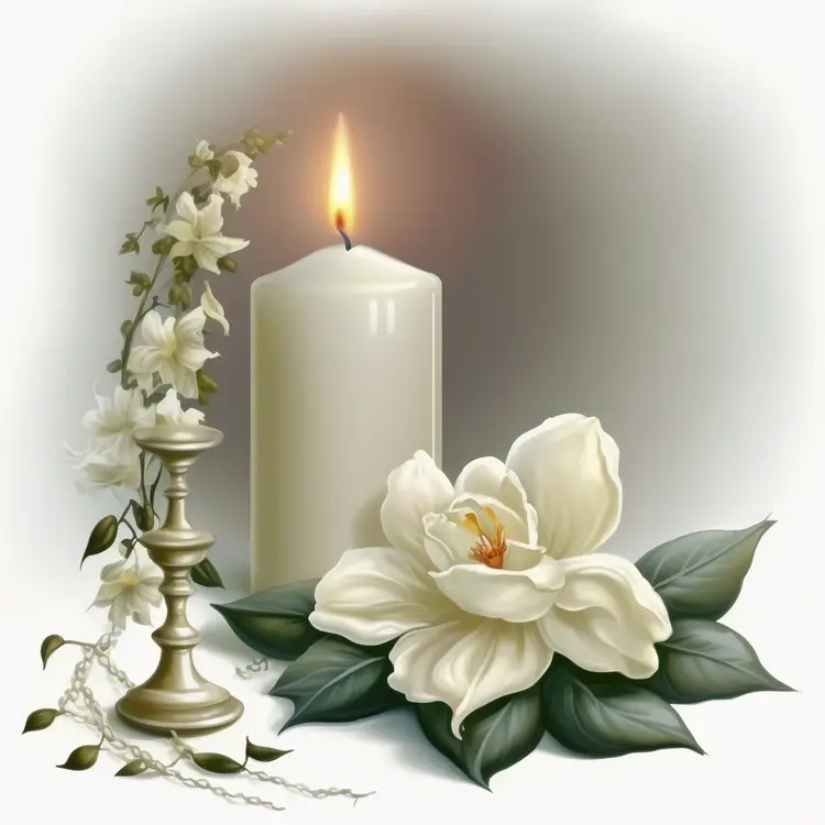 Pure White Candle with Magnolia