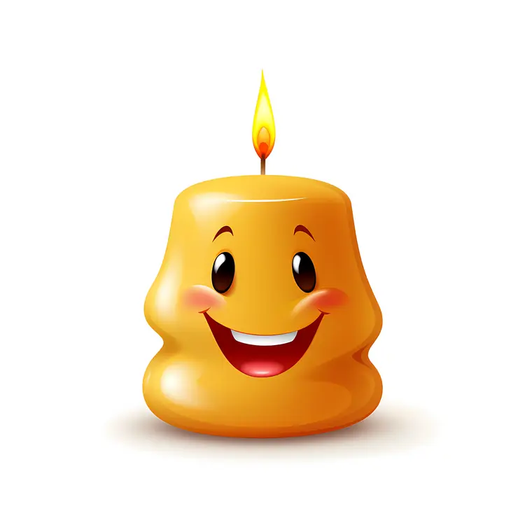 Smiling Candle with Flame