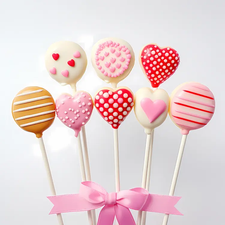 Assorted Heart and Round Lollipops