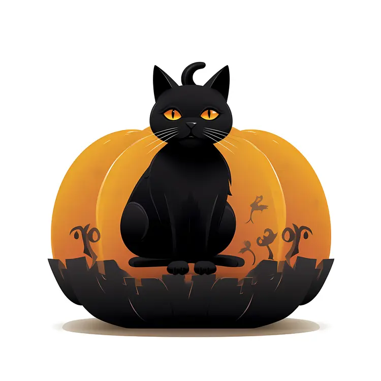 Black Cat in a Pumpkin