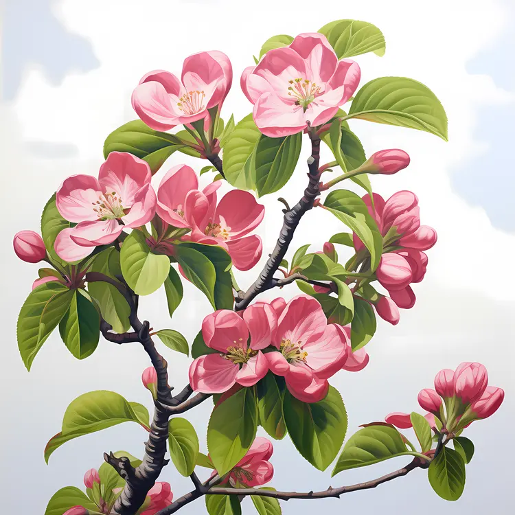 Pink Blossoms on a Branch