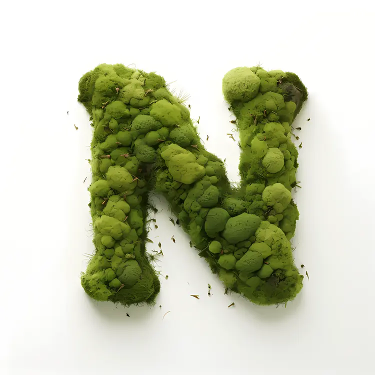 Mossy Green Letter N