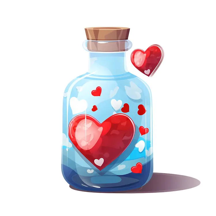 Heart Bottle with Love Decorations