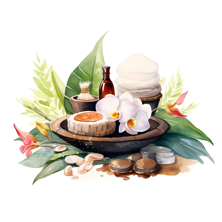 Spa Candles and Bottles
