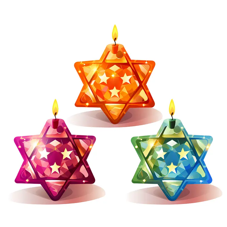 Colorful Star Candles for Festive Decoration