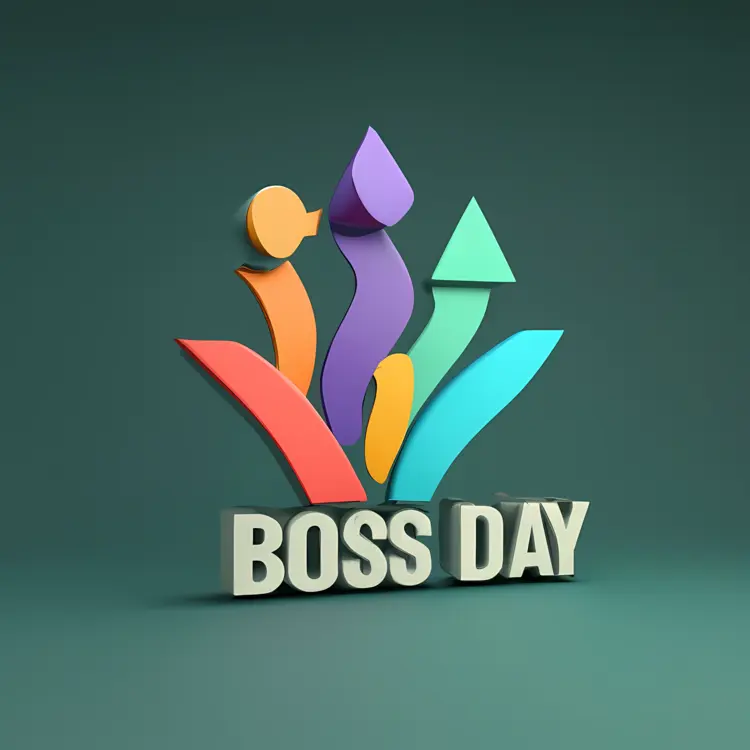 Colorful Boss Day Text
