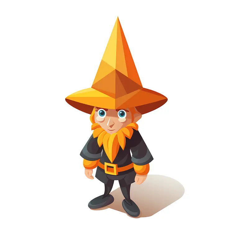 Orange Hat Wizard Character Illustration