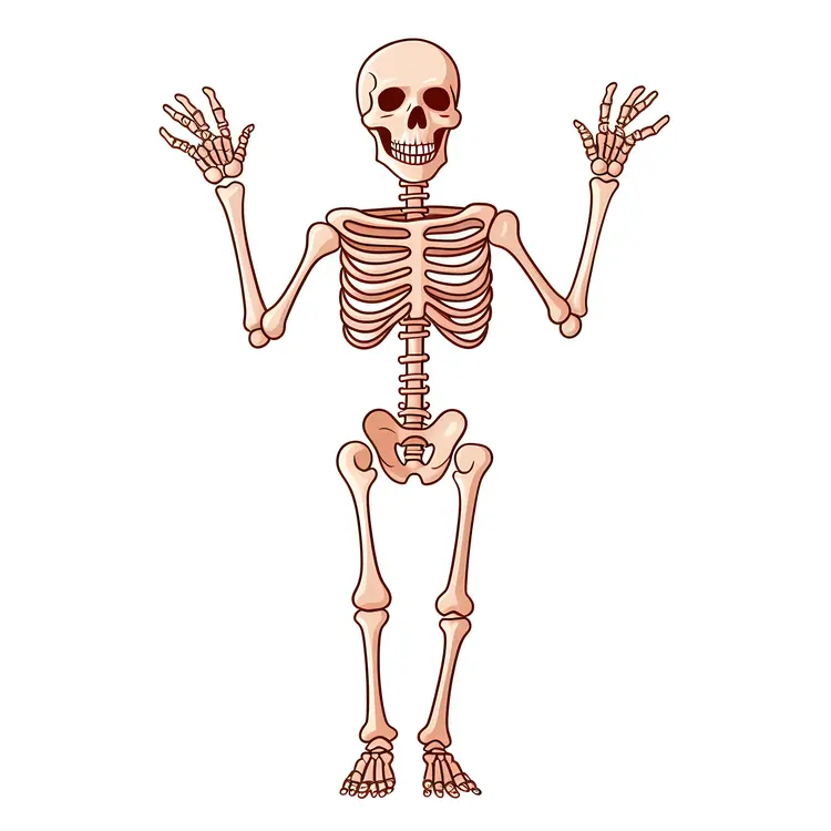 Dancing Skeleton with Raised Hands