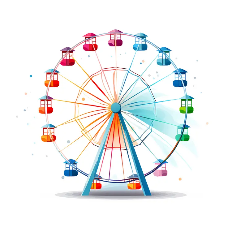 Minimalist Colorful Ferris Wheel