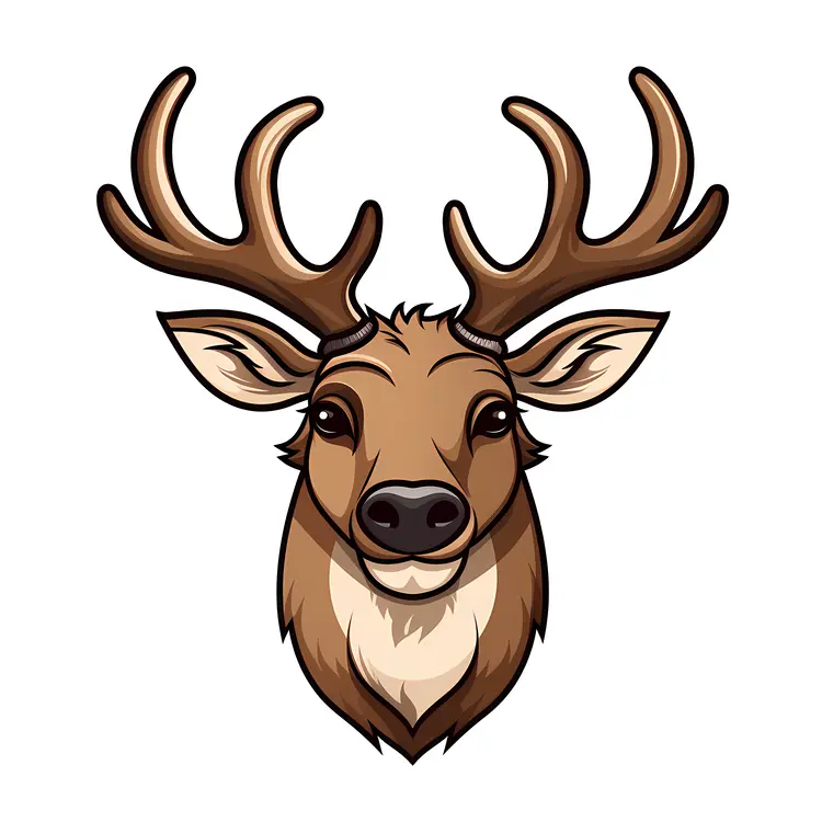Illustration of a Deer with Antlers