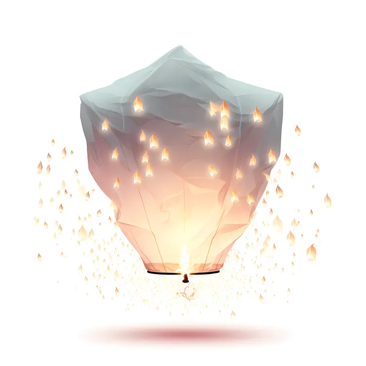 Orange Lantern with Small Lights