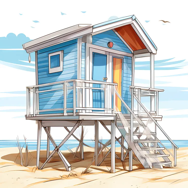 Small cute doodle beach house