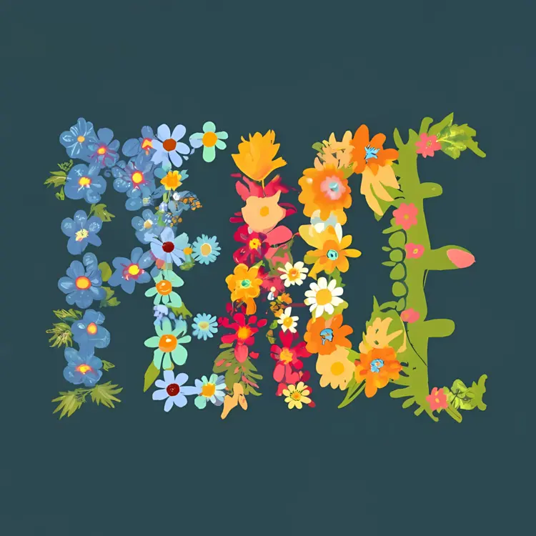 Floral Peace Word Art