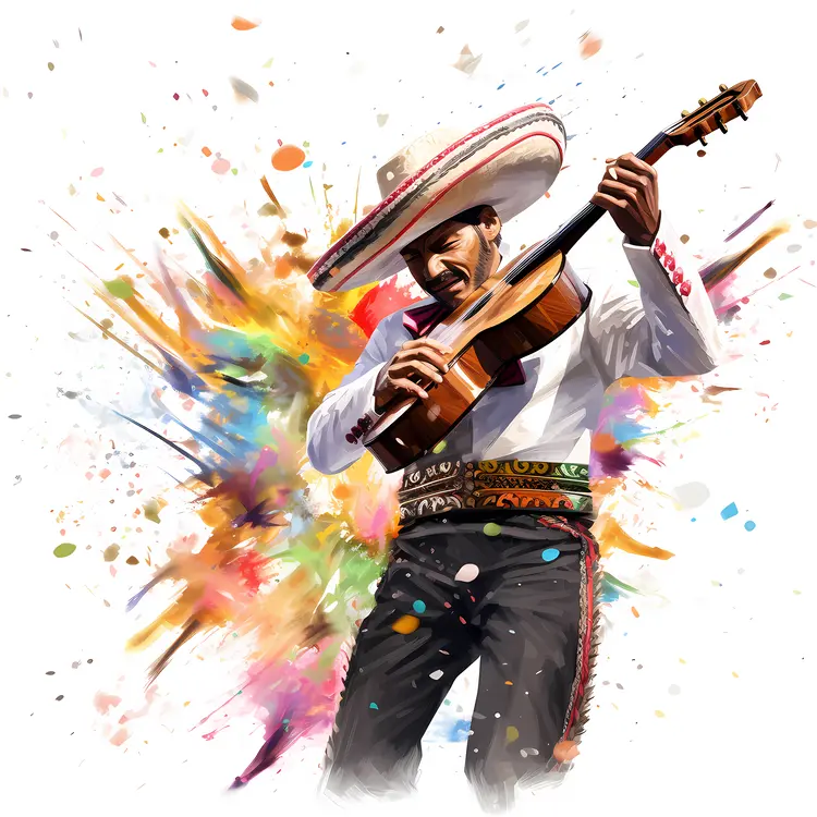 Solo Mariachi Musician Playing Guitar