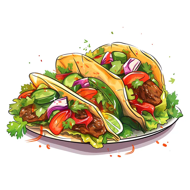 Delicious Tacos with Fresh Vegetables