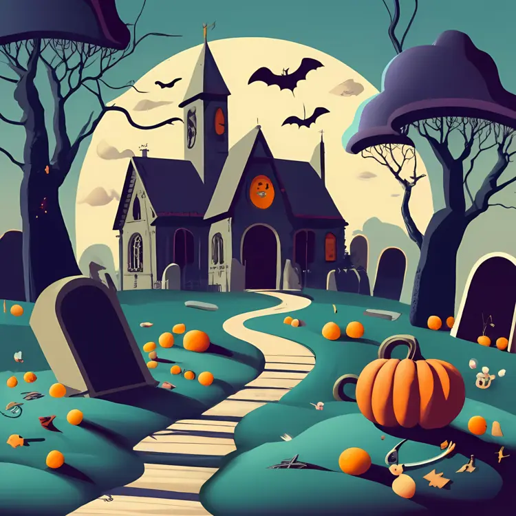 Haunted House in a Graveyard