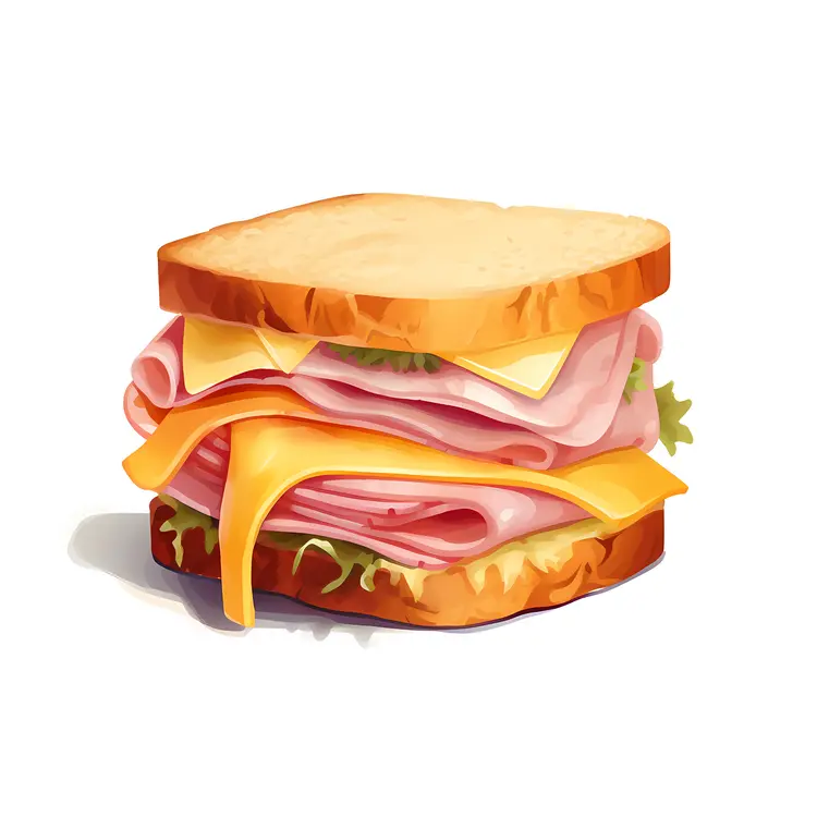 Delicious Sandwich with Ham and Cheese