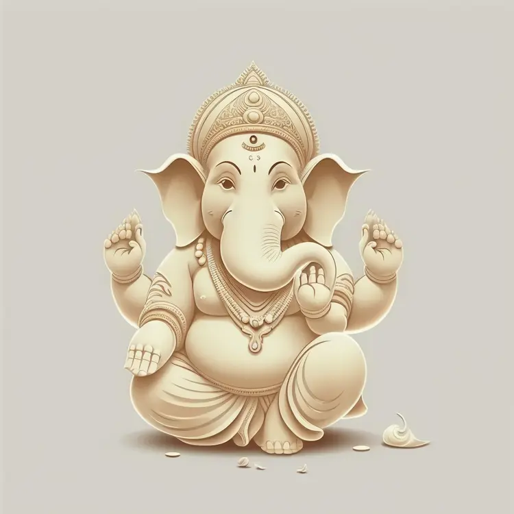 Elegant Ganesha Statue Illustration