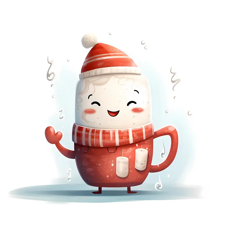 Cute Hot Chocolate with Marshmallow